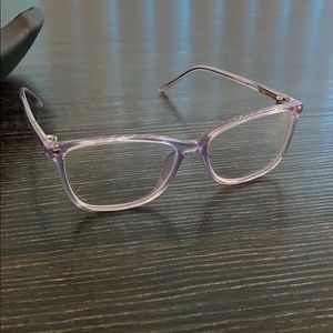 Amelia nettle clear purple glasses